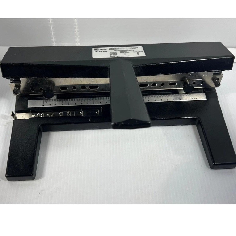 ACCO Model 440 Heavy Duty Commercial 3 Hole Paper Punch Scrap Booking Puncher